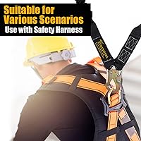 Vista 6 de TRSMIMA Safety Harness Lanyard Retractable - Fall Protection Climbing Tree Strap 6 FT Double Leg Internal Shock Absorbing with Rebar & Snap Hook