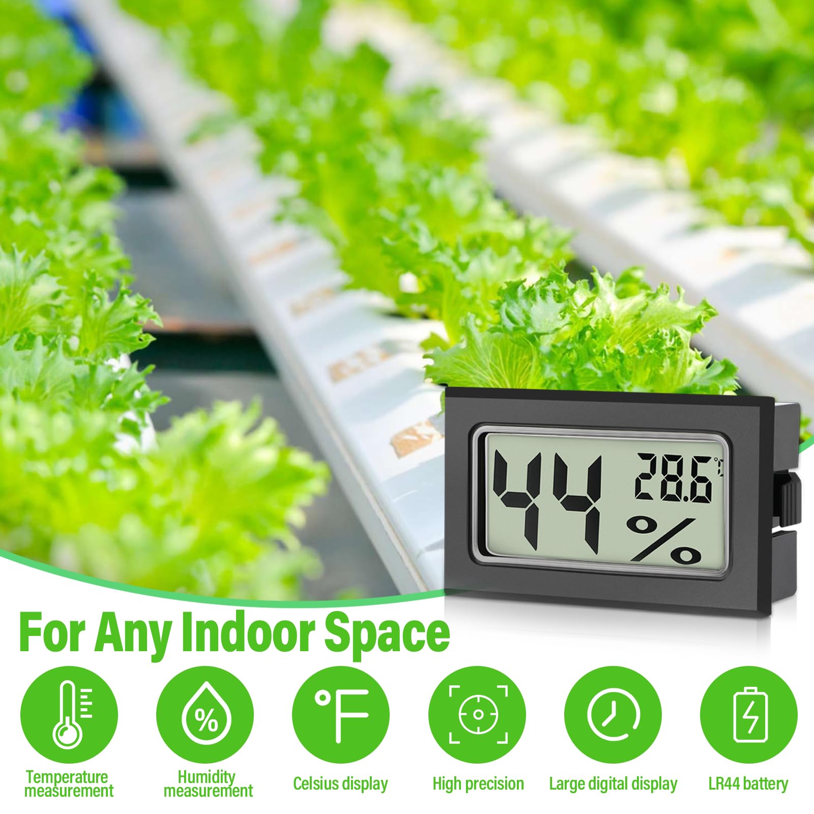 Sprifityy 8 Pezzi Mini Termometro Ambiente Interno Digitale, Igrometro Digitale con Gradi Celsius -50°C~+70°C, Igrometro Umidità Casa per Serra, Casa, Ufficio, Giardino, Cantina, Seminterrato (Nero)