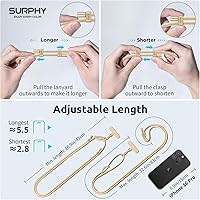 Vista 6 de SURPHY Cordón para teléfono, correa cruzada ajustable para teléfono con 2 pestañas de amarre para teléfono celular, hebillas de metal premium
