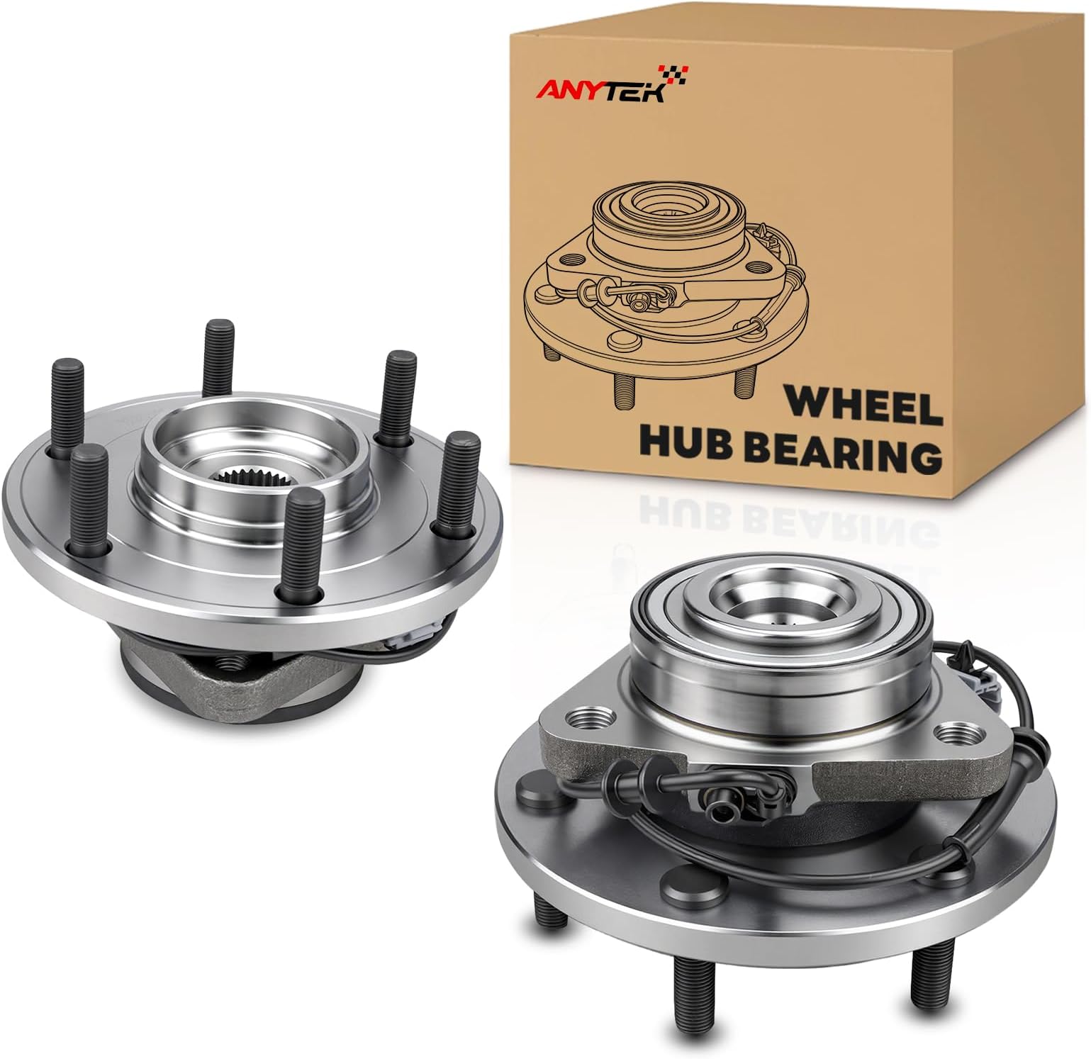 Anytek Front Left or Right Wheel Bearing and Hub Assembly for Nissan Pathfinder 2004 Armada 2005-2007 Titan 2004-2007 for Infiniti QX56 2004 2005 2006 2007 Replace# 515066 Passenger or Driver