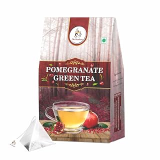 The Meadows Pomegranate Green Tea Bags – 40 Pyramid Bags | Light Fruity Flavour