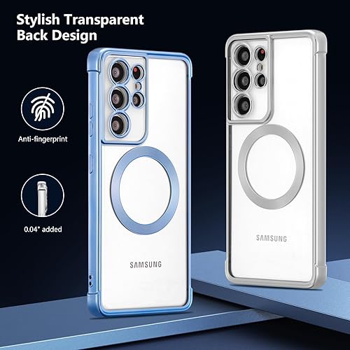 Miniatura 5 de RALEAVO Funda magnética para Samsung Galaxy S21 Ultra Clear compatible con Magsafe y protección contra caídas de grado militar, transparente, a