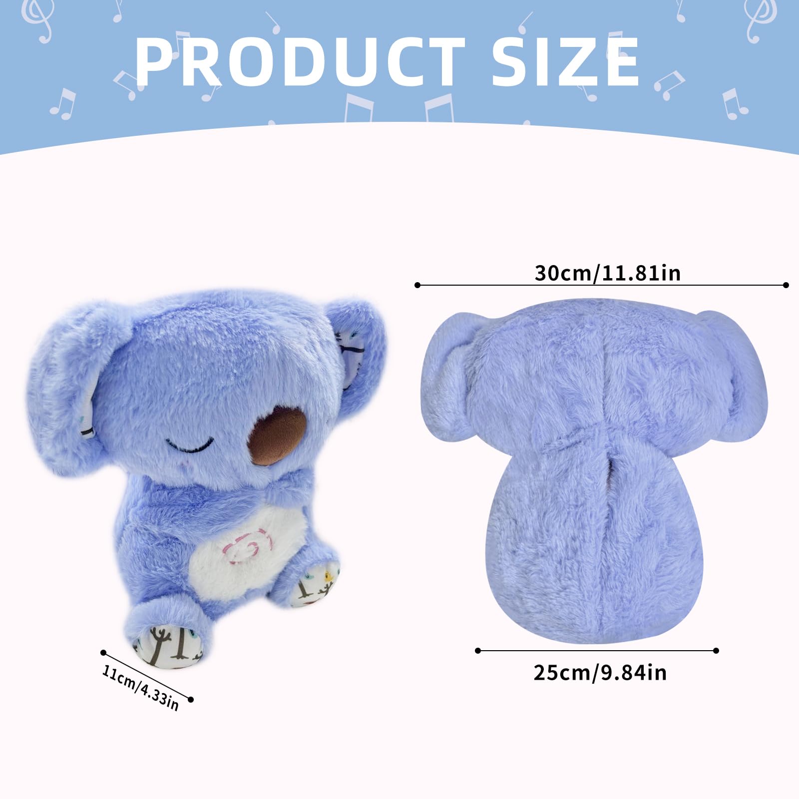 Niaetuto Koala Rilassante,Lontra Che Respira,Peluche Che Respira Con 5 Musica,Suoni,Luci e Movimento Respiratorio,Peluche Koala Calmante per Bambini Compagno Di Sonno,Ideale Regalo Neonato