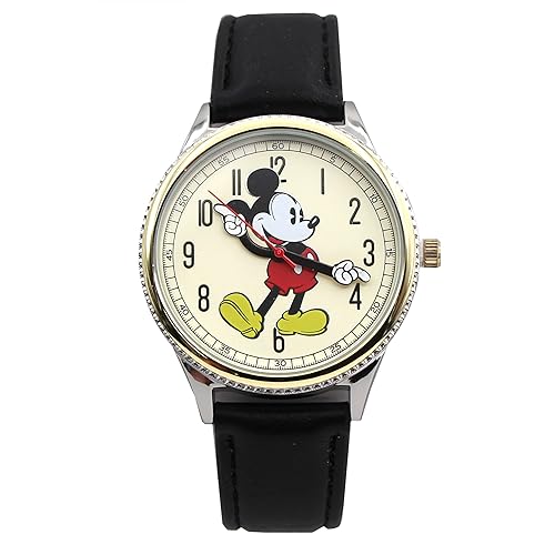 Accutime Mickey Mouse Retro Art Watch Hands Black and Gold