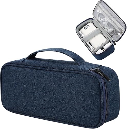 Miniatura 11 de Teskyer Funda organizadora de artículos electrónicos, bolsa de viaje portátil impermeable para accesorios tecnológicos con compartimentos Negro,Gris