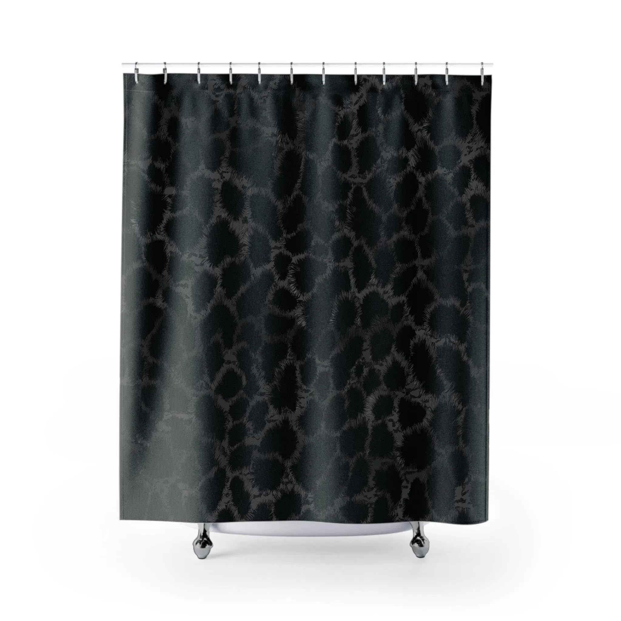 Rideau de douche noir minimaliste pour petite salle de bain