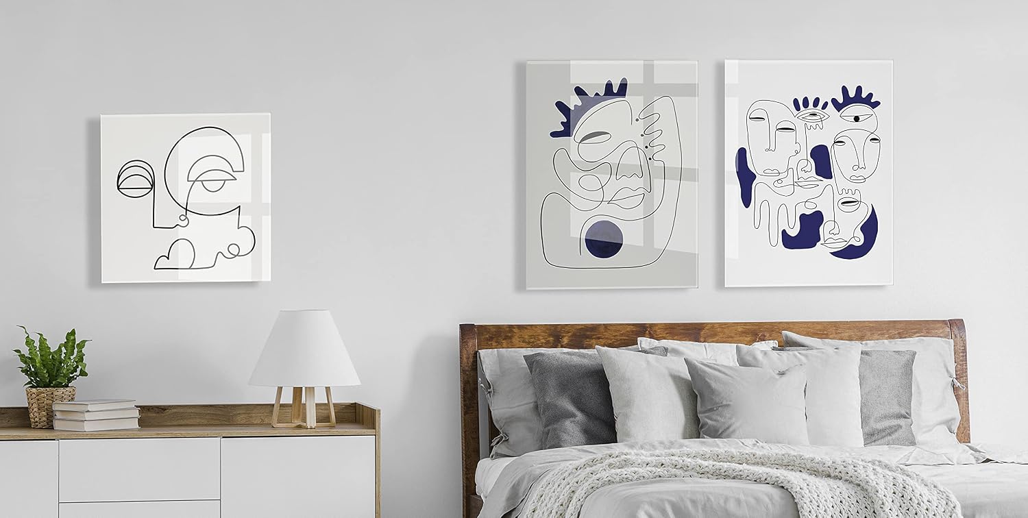 Kate and Laurel x Shatha Al Dafai Collaboration Titled El Ray Floating Acrylic Art, 23x31, Decorative Modern Abstract Art Wall Decor