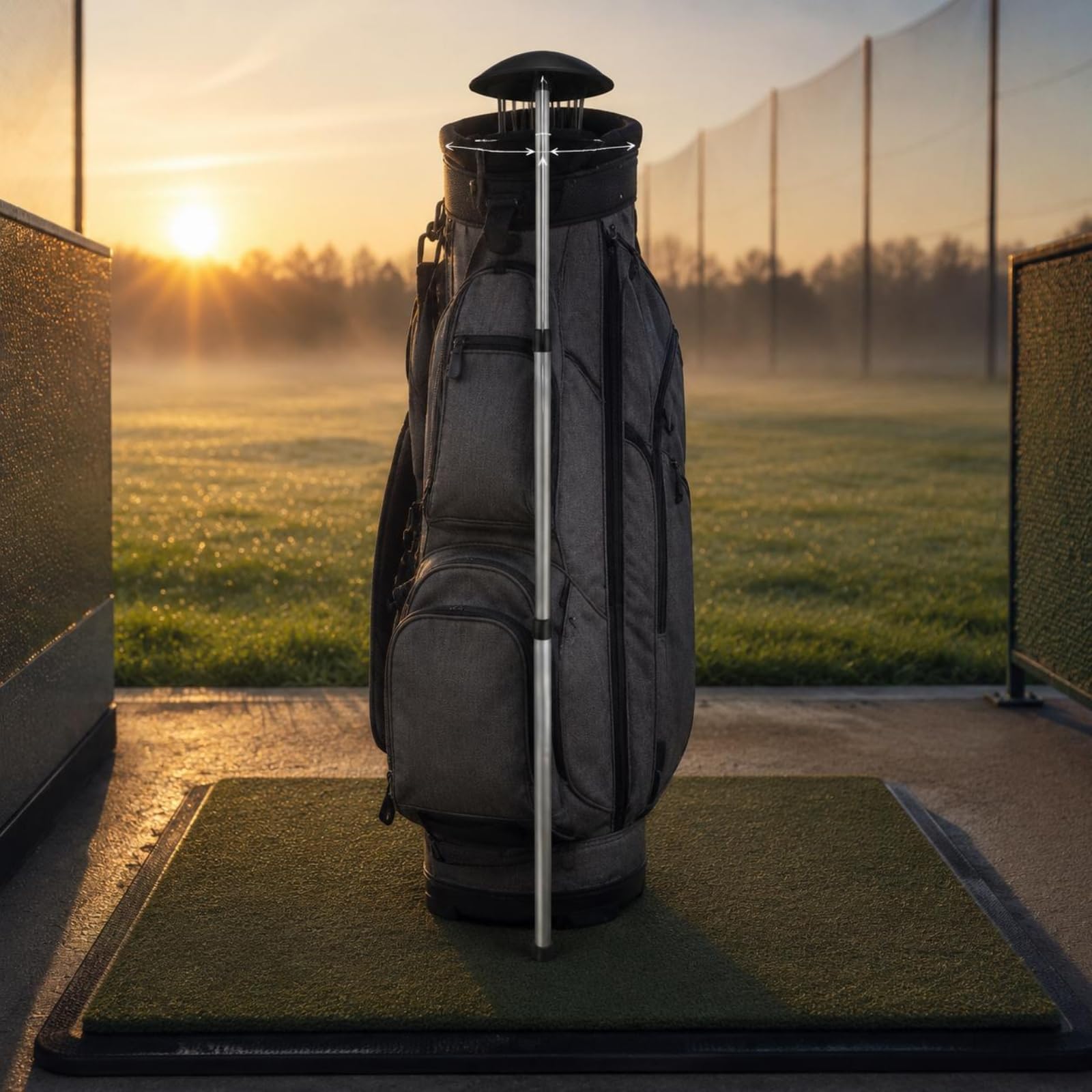 Soporte para Equipo de Golf Soporte Vertical Barra Funcional Accesorio Sencillo Material Portátil Adecuado para Práctica en Campo Uso Doméstico y Traslado