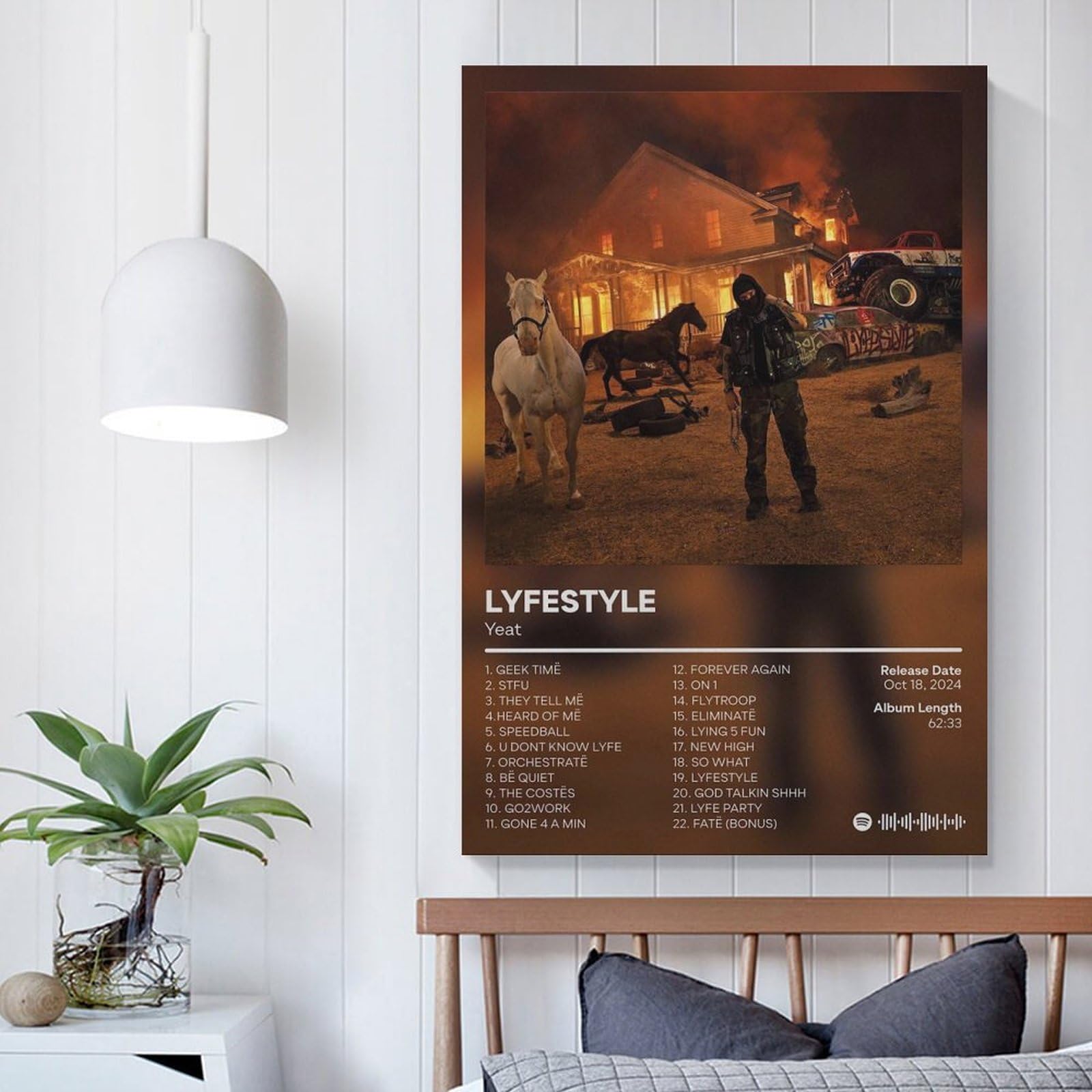 【額縁付き】 YEAT / LYFË A2ポスター Amazon.com: Yeat - LYFESTYLE 2 Canvas Poster Bedroom Decoration