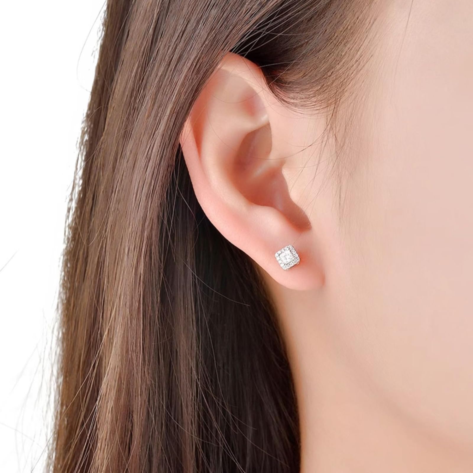 Ohrringe 9k/14k/18k Echtgold Damen, Ohrstecker Frauen mit Labor Diamant, Echtschmuck Hochzeit Braut