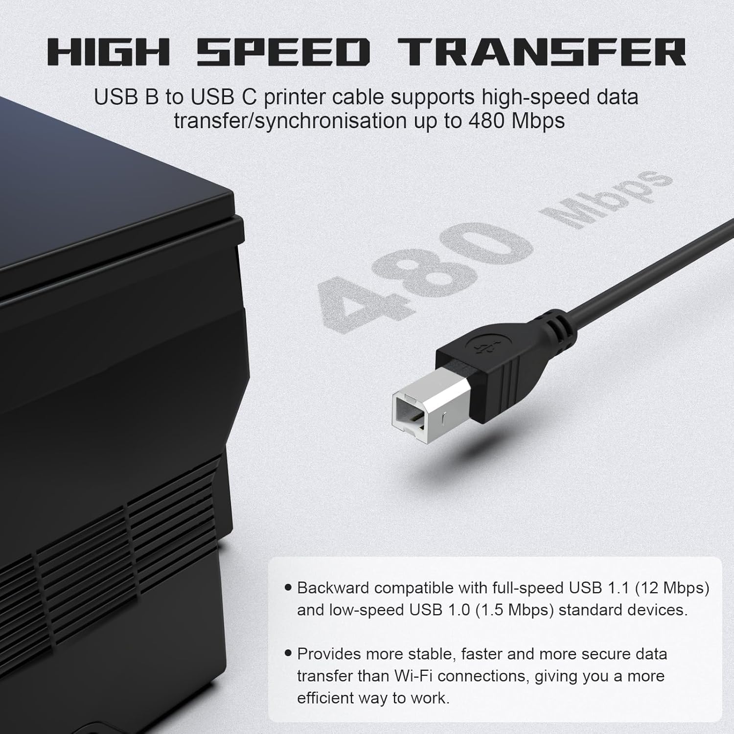 USB C to USB B Midi Cable, Type C to USB Midi Interface Lead Compatible with MIDI Controller, Keyboard - Image 4