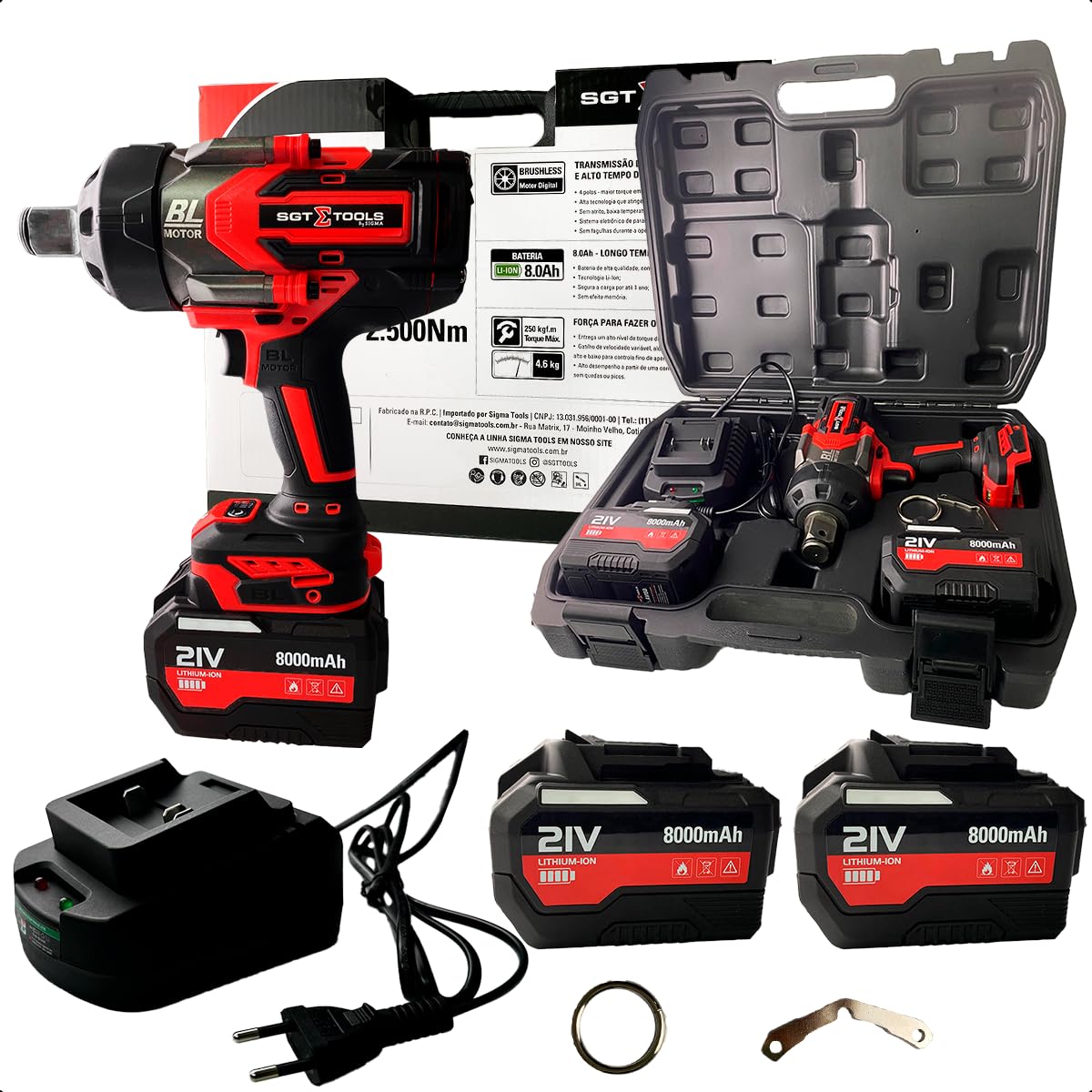 Chave de Impacto Bateria 1 polegada 21V Brushless Sgt-7515