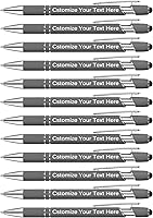 Vista 18 de Kingluu 12 Piezas Bolígrafos Personalizados con Stylus, Escritura Suave, Bolígrafos Personalizados de Tinta Negra con Tu Nombre Logo Mensaje Texto