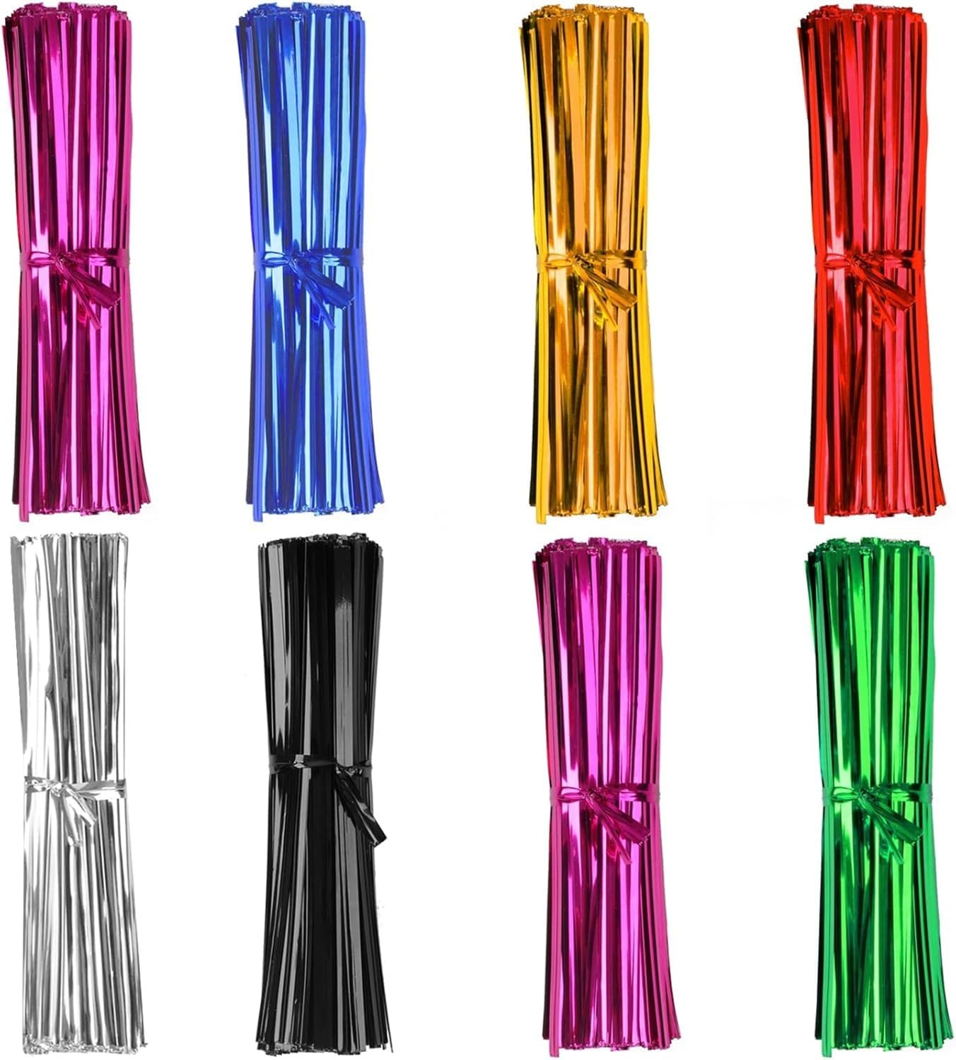 Classic 2000 Pieces Metallic Twist Ties, 10 cm Length, 0.4 cm Width, Multicolour Pack of 8 Colours-image-23
