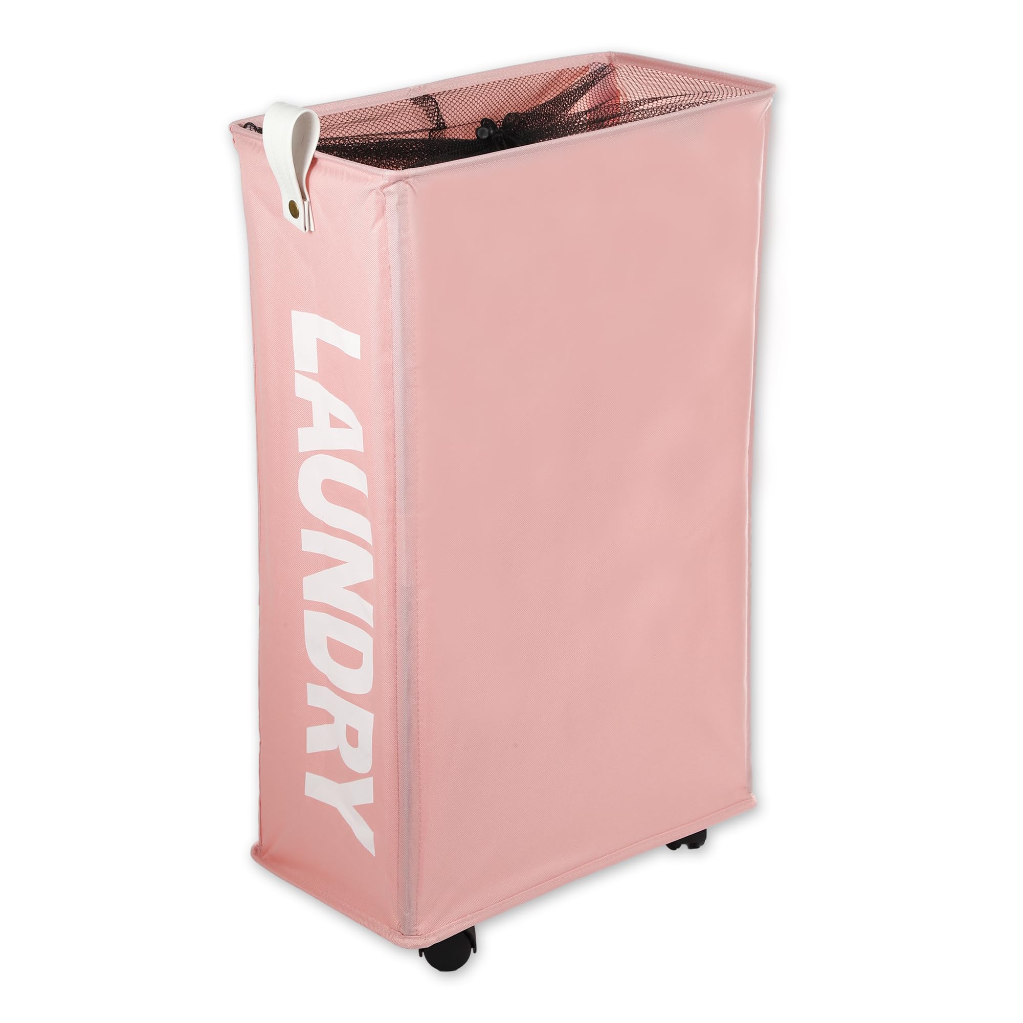 Panier à linge avec roulettes rose de 27'' de hauteur VOCOSTE