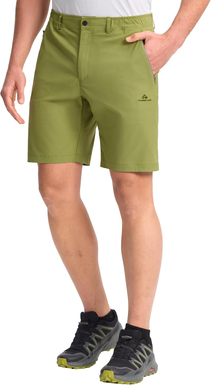 Pioneer Camp Mens Hiking Shorts 9" Quick Dry Lightewight Fishing Golf Shorts Water-Resistant for Travel Athletic Work Outdoor