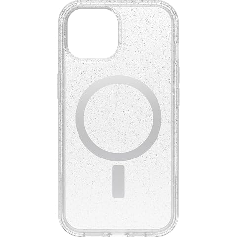 OtterBox iPhone 15 iPhone 14 and iPhone 13 Symmetry Series Clear Case - Stardust Clear Silver Snaps to