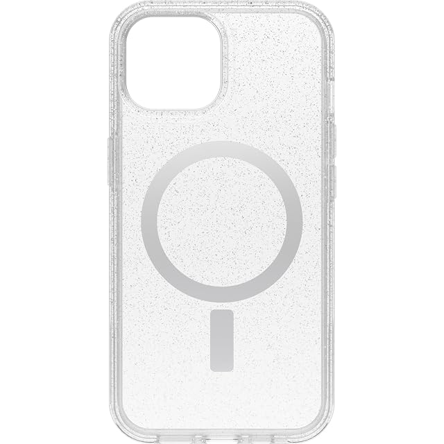 OtterBox iPhone 15 iPhone 14 and iPhone 13 Symmetry Series Clear Case - Stardust Clear Silver Snaps to