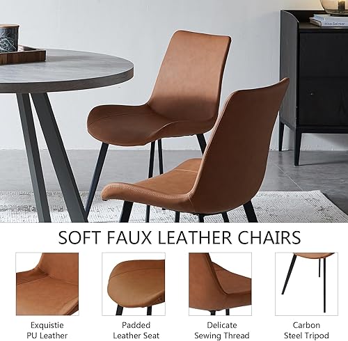 Miniatura 6 de Juego de mesa de comedor redonda, juego de mesa de comedor redonda pequeña moderna de mediados de siglo, ahorro de espacio (mesa + 4 sillas