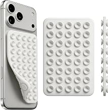 Double Sided Octo Buddy Suction Cup Phone Mount - Silicone Sticky Phone Grip with Higher Suction Power for Effortless Hands-Free Selfies & Videos, Reusable Silicone Phone Suction Grip（White）