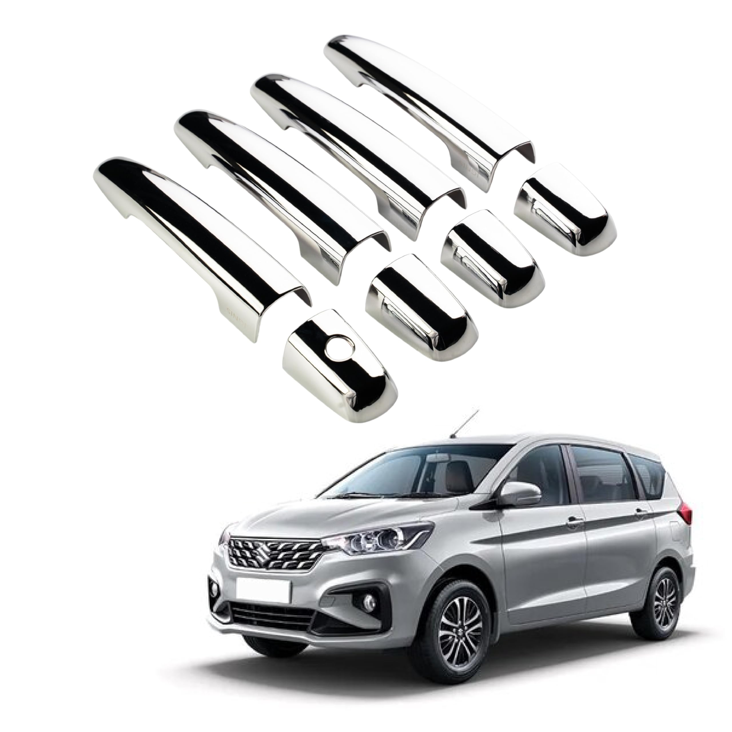KlaasAuto Car Chrome Door Cover Handle Maruti Ertiga New (Without Sensor Cut) | 2018- Till Present | Maruti Suzuki | Complete Set of 4 Front & Rear | 2019 | 2020 | 2022 | 2023 | KlaasAuto Accessories-image-13