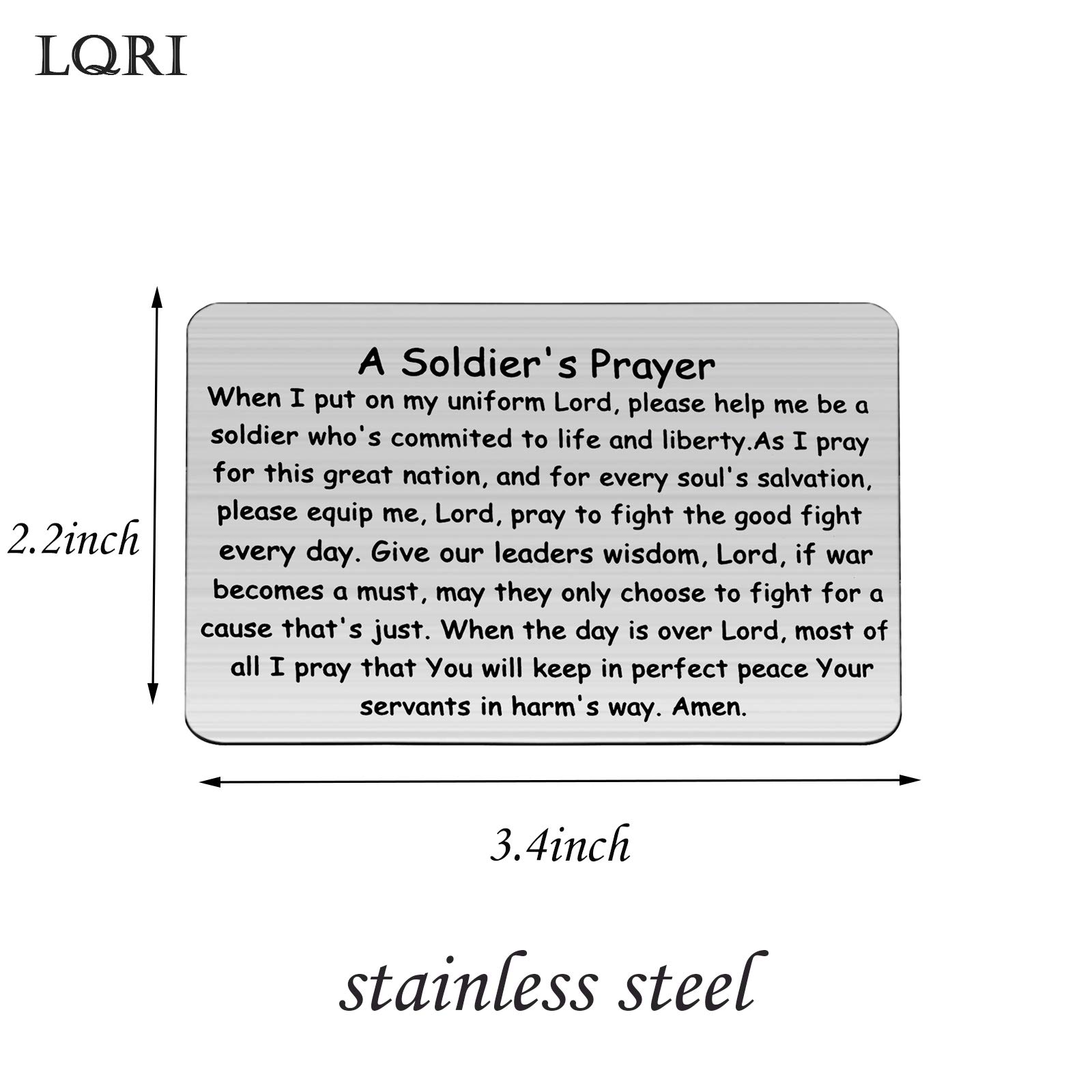 LQRI Soldier Prayer Wallet Card Soldier Jewelry Soldier Gift Military Prayer Gift Deployment Army Air Force Jewelry (Soldier Prayer Wallet Card)