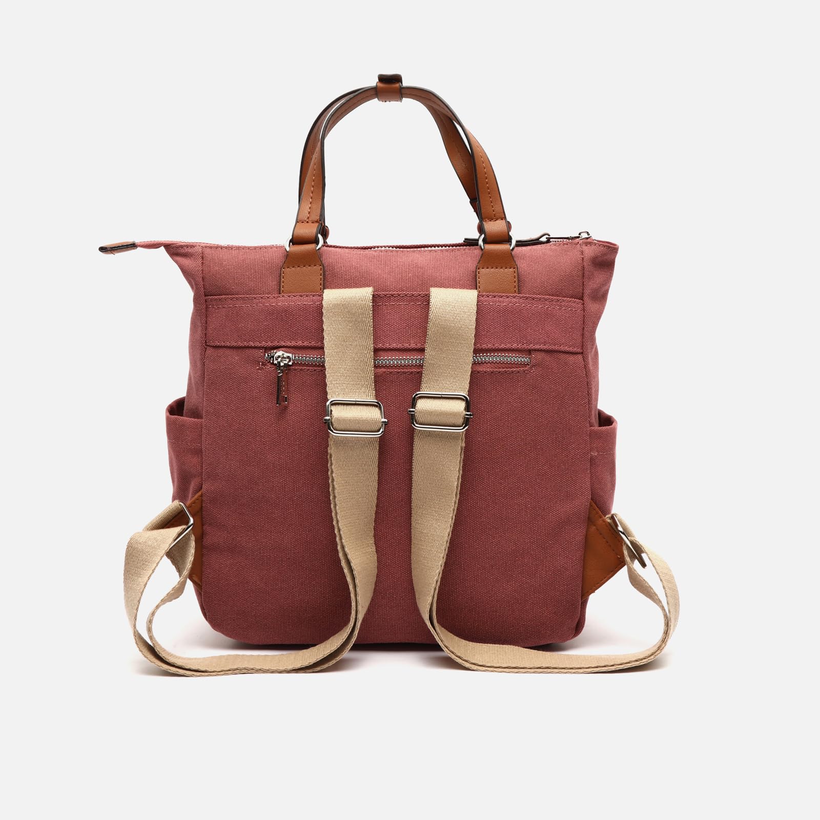 MISAKO Evolet mochila de tela con asa de mano Mujer - Evolet Rojo 30x28x13cm