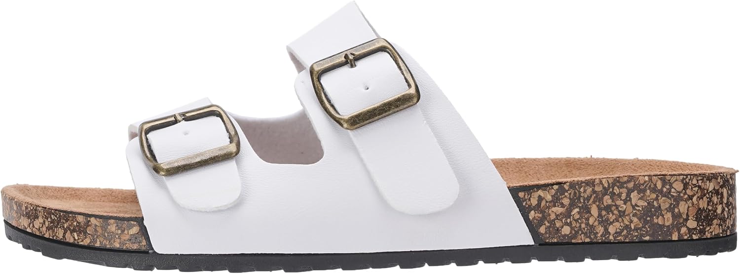 Joomra Women's Cork-Inspired Footbed Slides Adjustable Buckle Sandals image 4