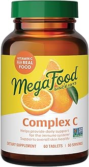 Complex C - Vegan Vitamin C Immune Support Supplement, Vitamin C Supplement Made with Real Food Including Orange, Cranberry & Brown Rice, Gluten-Free - 60 Tablets, 60 Servings