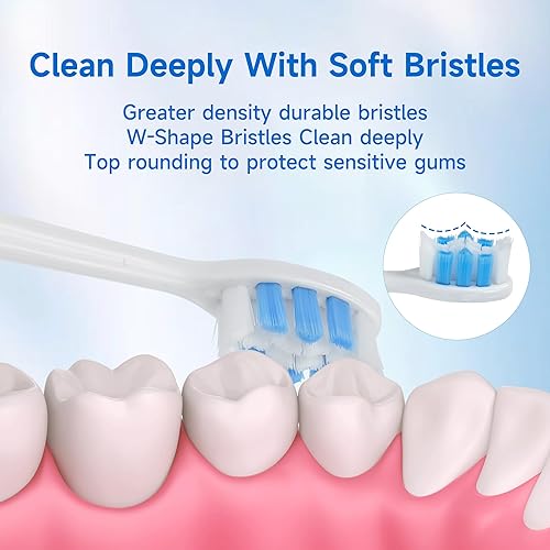 Miniatura 2 de Cepillo de dientes eléctrico sónico para adultos y niños con 6 cabezales de cepillo, 1 carga durante 90 días, IPX7 impermeable, 5 modos con