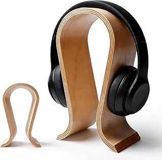 Kopfhörerhalter Holz, U Form Kopfhörer Halter, Walnussholz 25cm Kopfhörer Ständer Holz, Hopfhörerständer, 14cm Basis, Dauerhaft und rutschfest Kopfhörer Ständer für Zuhause, Büro