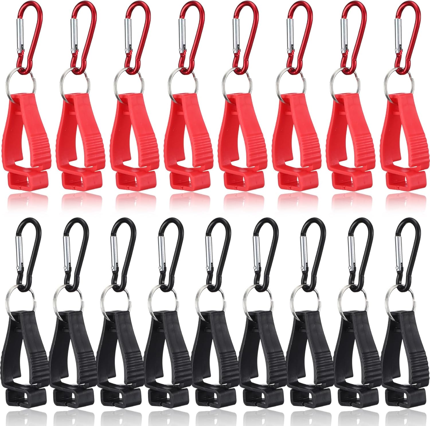 Leinuosen 18 Pcs Black and Red Glove Holder Clips Bulk for Work Large Glove Holder Clips Safety Gloves Keepers for Worker Construction Tool Belts Hard Hats