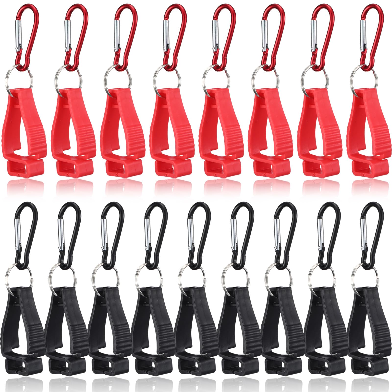 Leinuosen 18 Pcs Black and Red Glove Clips for Work, Glove Holders Bulk