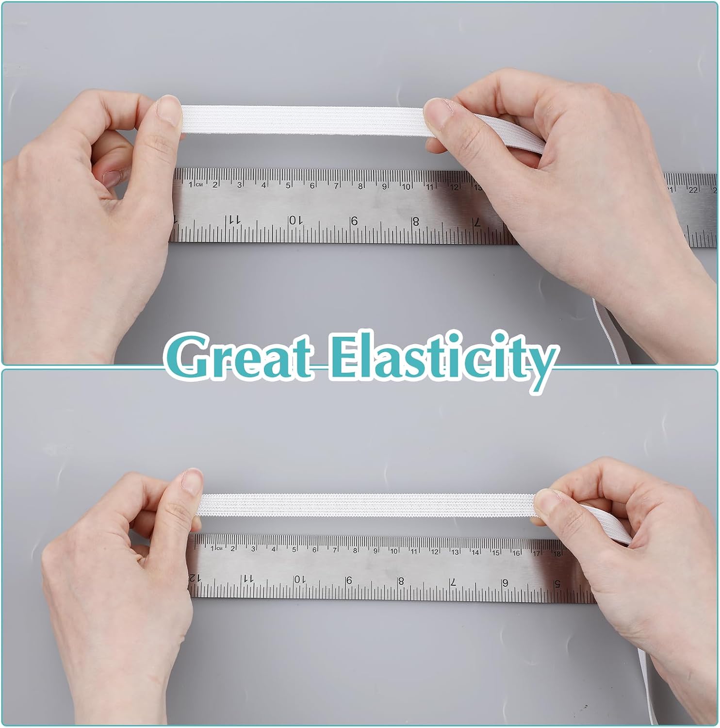 11 Yard Elastic Band for Sewing, 1/2 Inch Width Flat Elastic Straps, White Flat Elastic-Cord, High Elasticity Sewing Elastic-Bands for Waistbands, Pants, Clothes and DIY Crafts