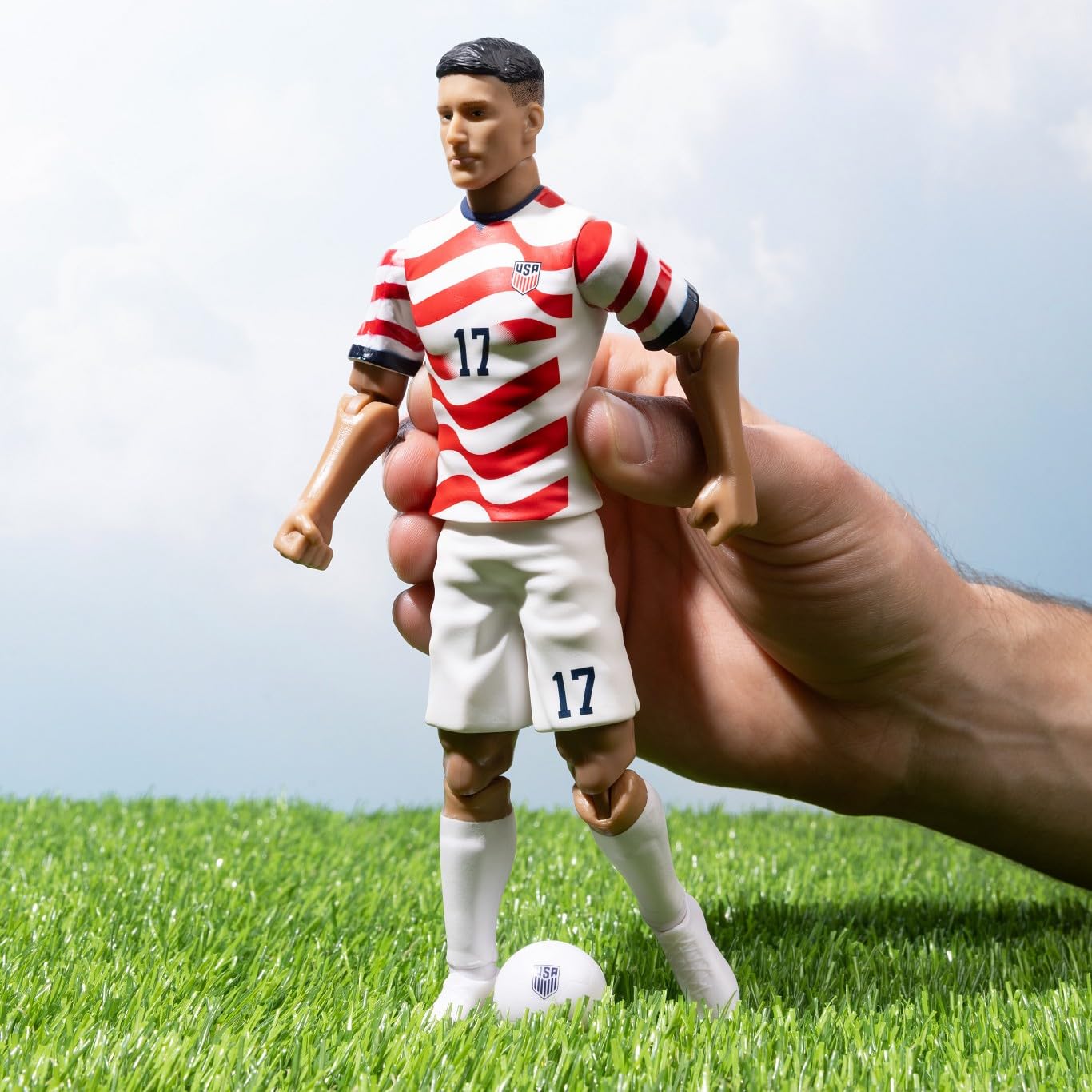 Sockers Banbo Toys 2026 USMNT Alejandro Zendejas Home Jersey 2026 Figura de acción de fútbol coleccionable de 8 pulgadas