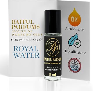 Comparable to Royal Water Alcohol-Free Perfume Oil – 8ml Travel Size Roll-On Glass Bottle, Long Lasting Fragrance, 98% True-to-Scent, Clean Scent Perfume, Main Accords - Fresh, Green, Woody