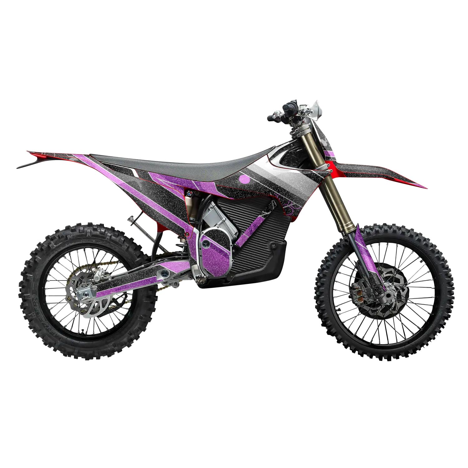 Glossy Glitter Stark Varg MX 2023-2025 Graphics Kit Wrap - Racing Chaos Magenta - Varg MX Skin - Premium 3M Vinyl Protective Wrap Decal Cover - Easy to Apply | Crafted in The USA by MightySkins