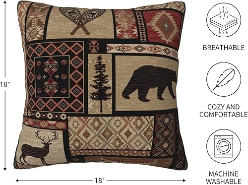 Miniatura 4 de Juego de 2 fundas de almohada cuadradas de 18 x 18 pulgadas, fundas de almohada decorativas de terciopelo suave, fundas de cojín cuadradas (17.7 x