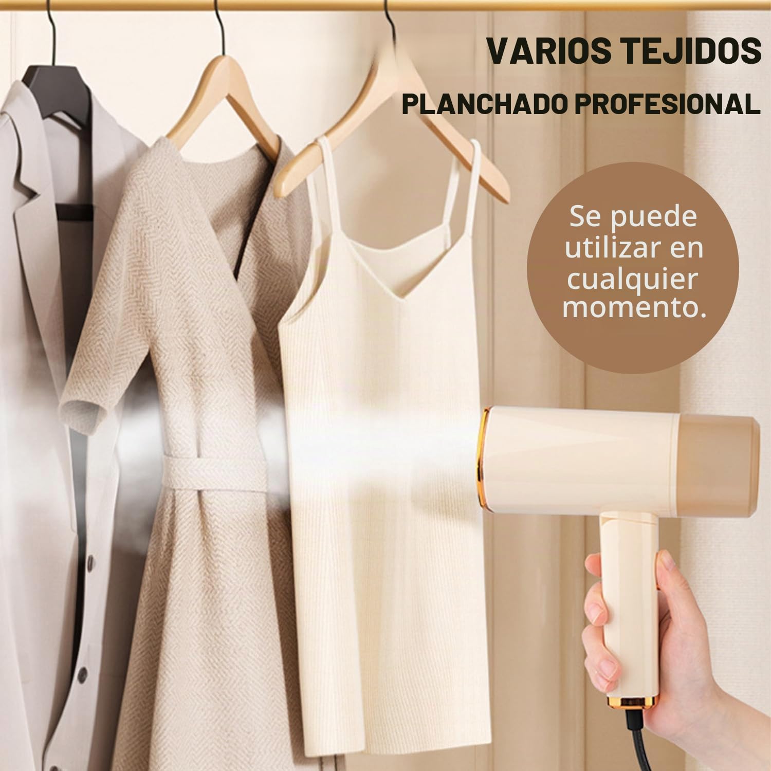 Vaporizador de Ropa Portátil, Vaporizador de Mano para Viaje para Eliminar Arrugas, Calentamiento Rápido en 20s, Vaporizador con Tanque de Agua Desmontable de 110ml para Hogar y Oficina
