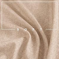 Vista 5 de JINCHAN cortinas de mezcla de lino para sala de estar, con bolsillo para cortinero y trabillas traseras, paneles para dormitorio y puerta de patio