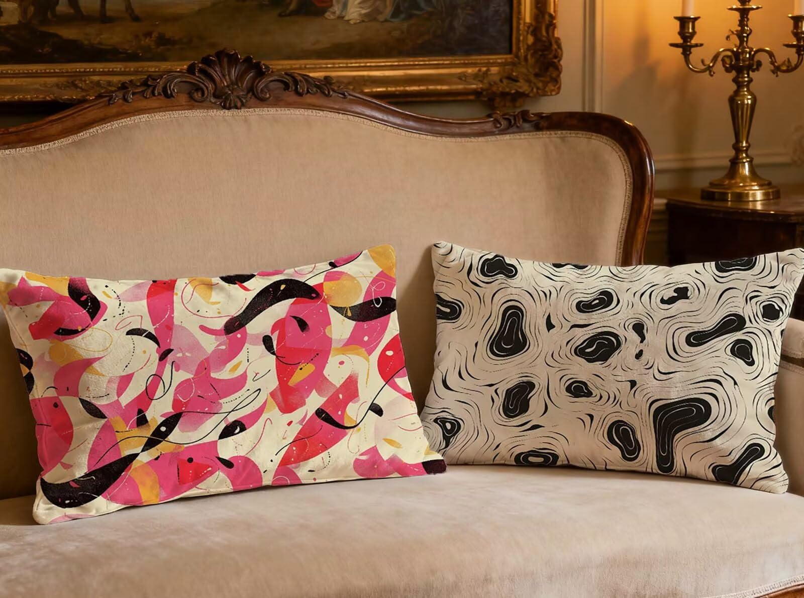 Housse de coussin velours 50x70cm avec impression recto verso haut de gamme