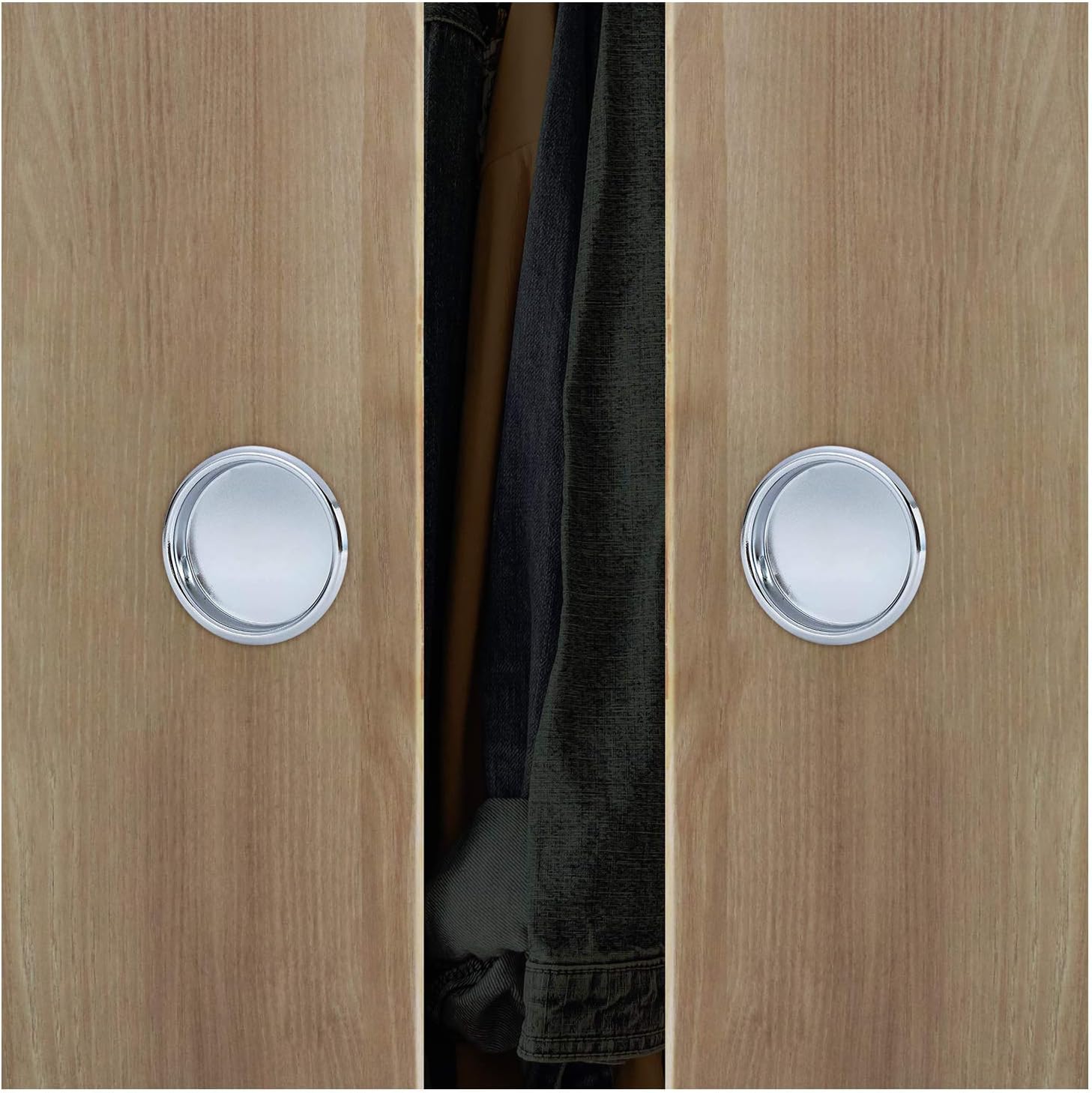 Nuk3y Easy Snap in Closet Door Finger Pull, 2-1/8"", 4-Pack (Chrome) image 3