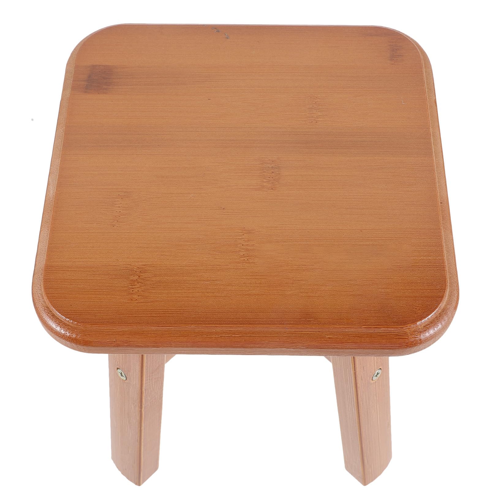 Tabouret en bois marron avec bords lisses pour éviter les chocs dans la maison