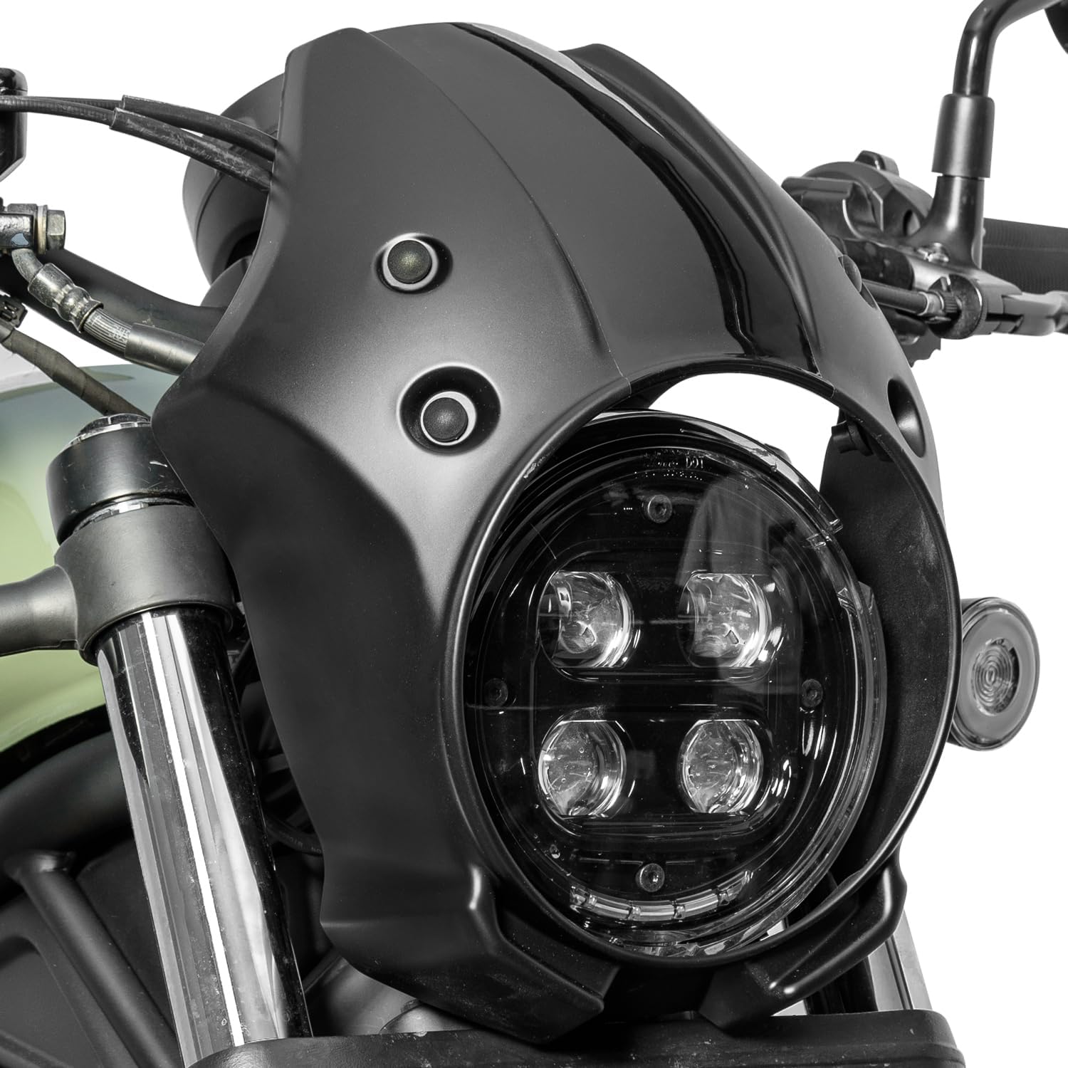 Motorcycle Headlight Fairing Cowl Windshield for Honda Rebel 500 300 2018 2019 2020 2021 2022 2023 2024 2025 2026 CMX500 CMX300 Windscreen Mask Deflector Protector (Black)