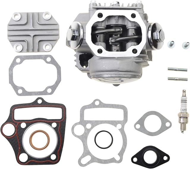 WOOSTAR 47mm Complete Cylinder Head 65mm Valves with A7TC Spark Plug Replacement for CRF70 TRX70 XR70 Dirt Pit Bike ATV 4 Wheeler Quad 70cc Engine