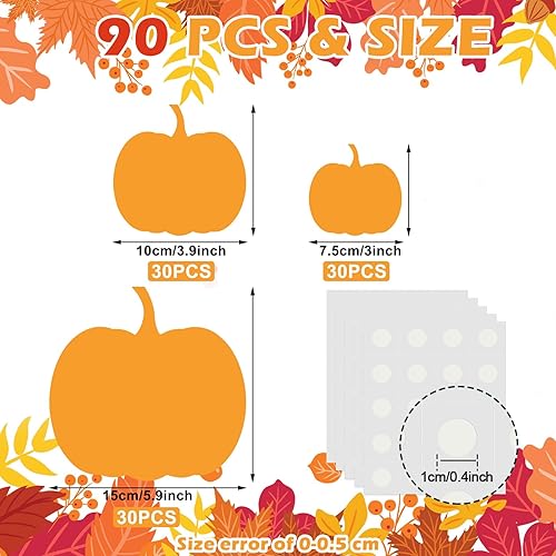 Miniatura 2 de Zonon 90 piezas de recortes de calabaza para aula, decoración de tablón de anuncios para oficina, aula, fiesta, tablón de anuncios, pizarra de