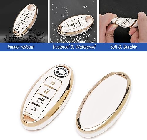 Miniatura 4 de Funda para llavero de Nissan Altima Sentra - Llave Cas de TPU para Armada Maxima Rogue Pathfinder Versa, Blanco