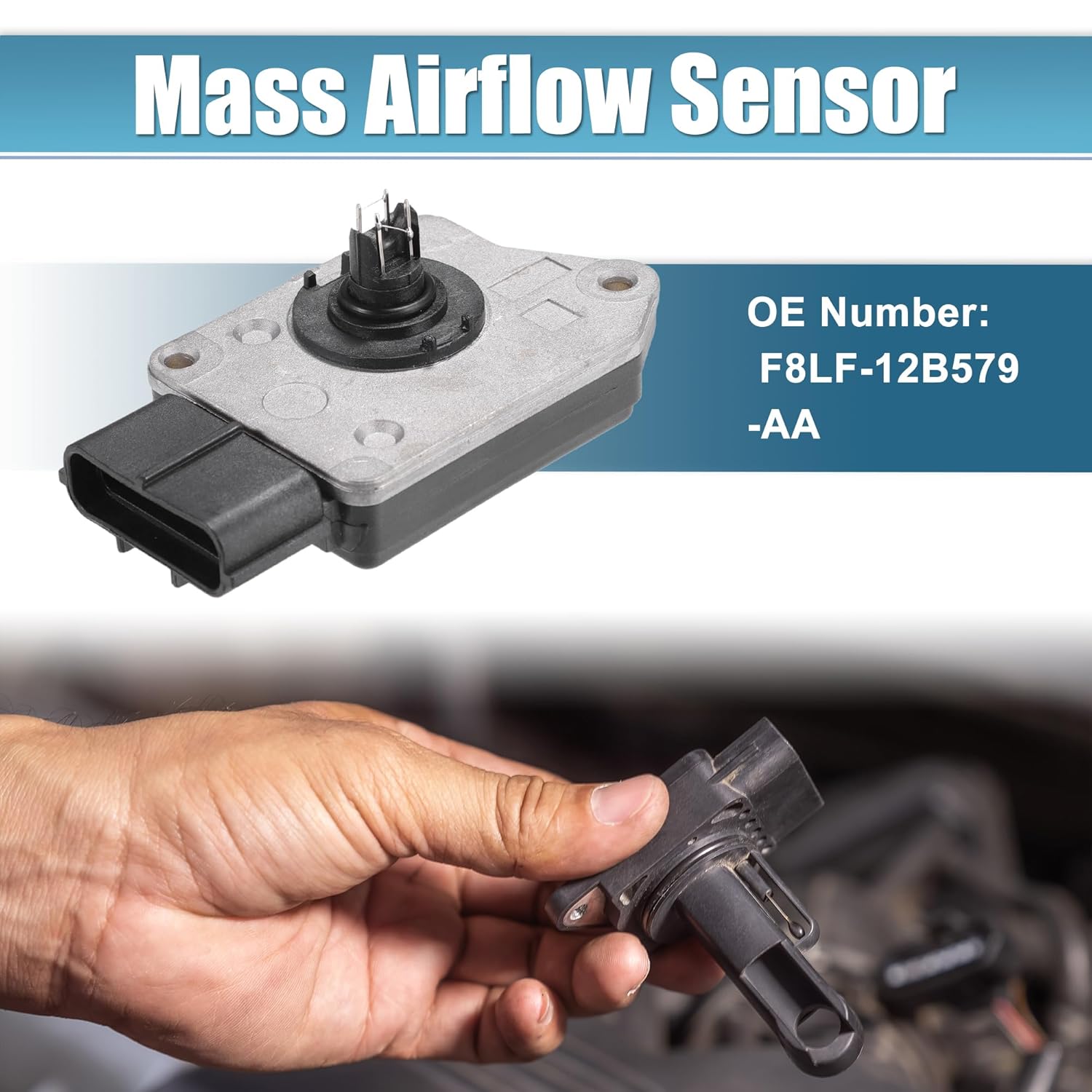 X AUTOHAUX Car Mass Air Flow Sensor Meter Automotive Air Flow Sensor Meter for Ford E-150 E-250 E-350/E-350 Super Duty No.F8LF12B579AA