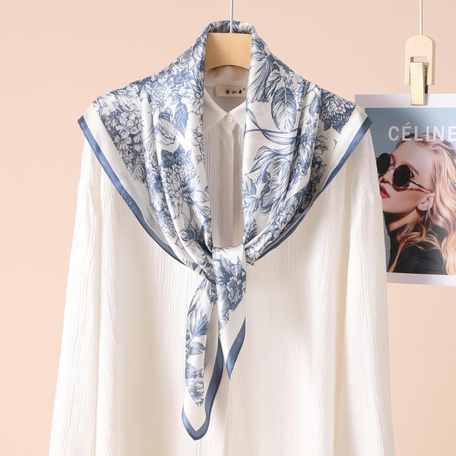 100% Mulberry Silk Scarf for Women for Neck, Large Bandana Square Satin Head Scarf for Hair 35"x35" - Image 3