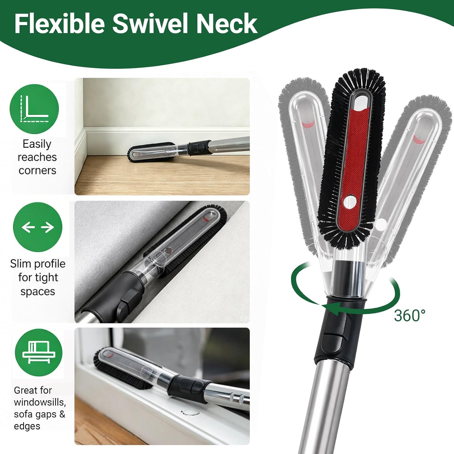 EZ SPARES Soft Swivel PP Dusting Brush Compatible with Miele for Details image 3